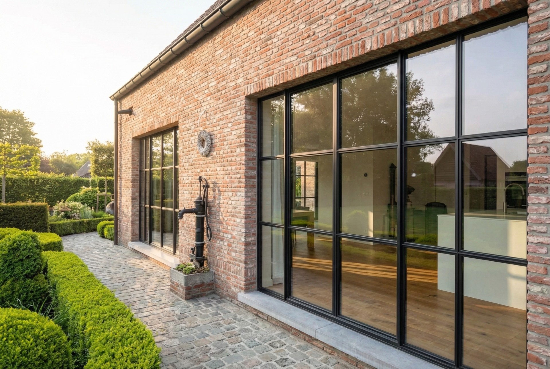 Antraciet aluminium ramen in nieuwbouw