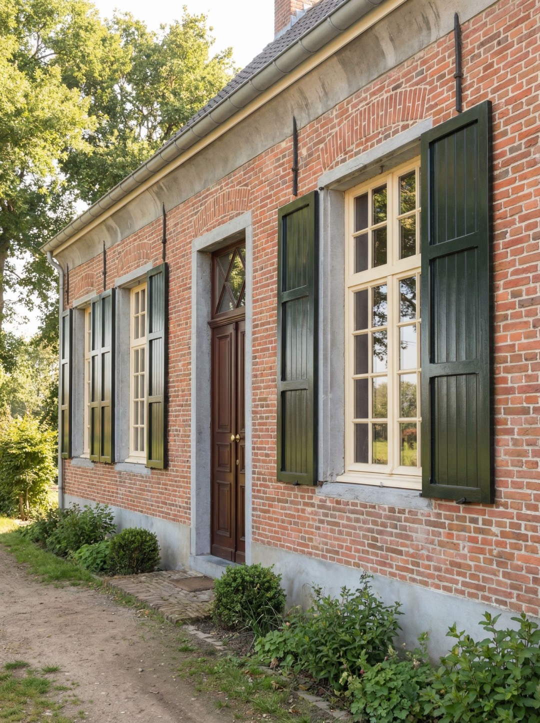 Klassieke houten ramen in gerenoveerde woning